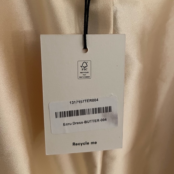 Reformation Ecru Dress Champagne - Size 4 - Picture 8 of 9